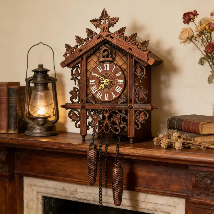 Horloge murale vintage en bois