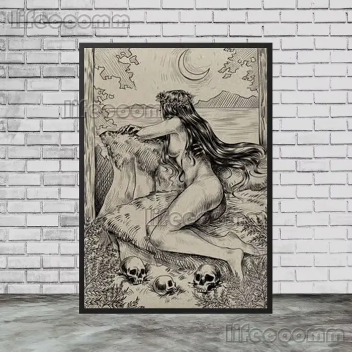 Toile d'art mural Vintage loup loup-garou pour garçon et fille