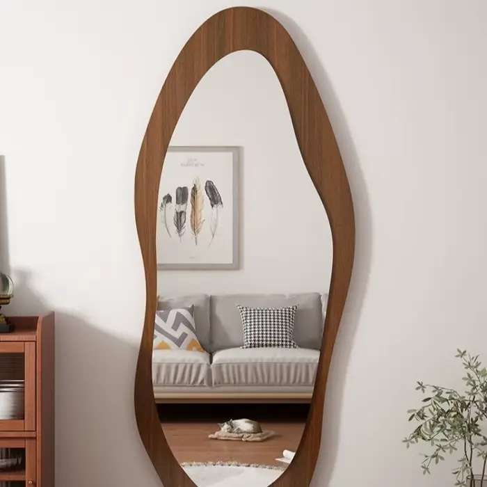 Présentoir Rectangle miroir Luxe ensemble cadre Salon miroir créatif nordique Espelho Grande Para Quarto meubles de maison accessoires