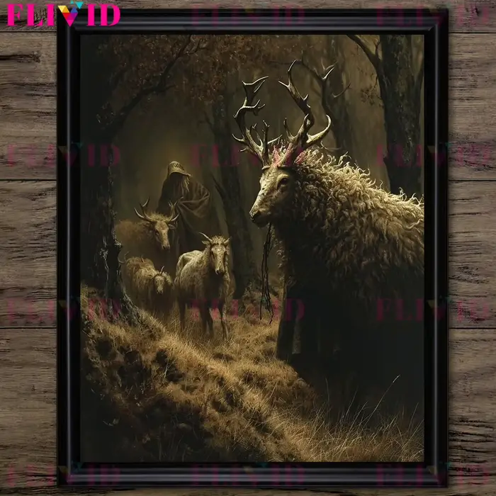 Shepherd et mouton, Art mural abstrait