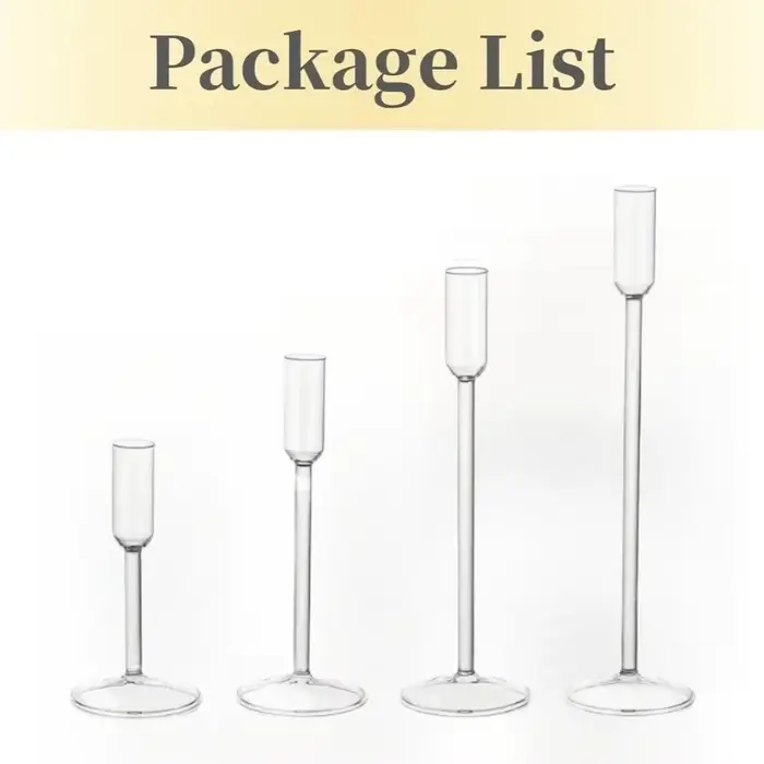 Porte-bougie en verre transparent de style minimaliste nordique, décoration de table, fournitures po