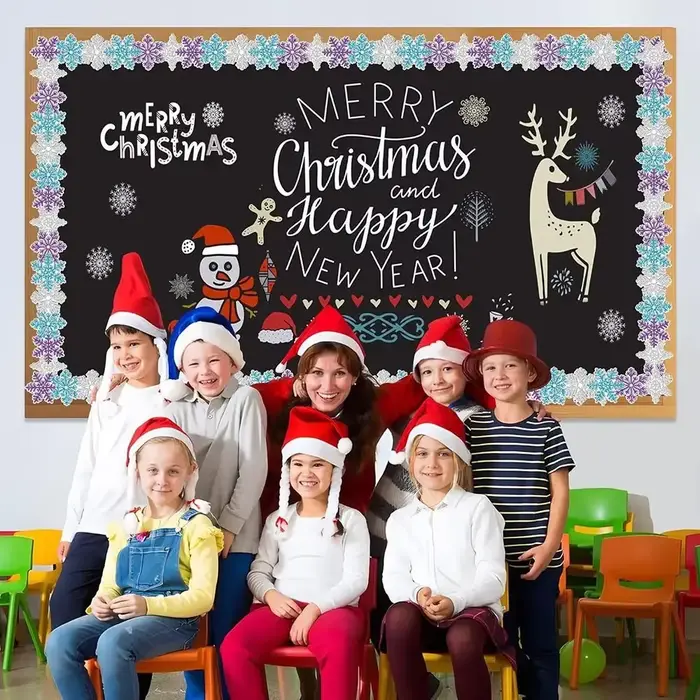 Autocollant décoratif de bordure de bonbons de noël