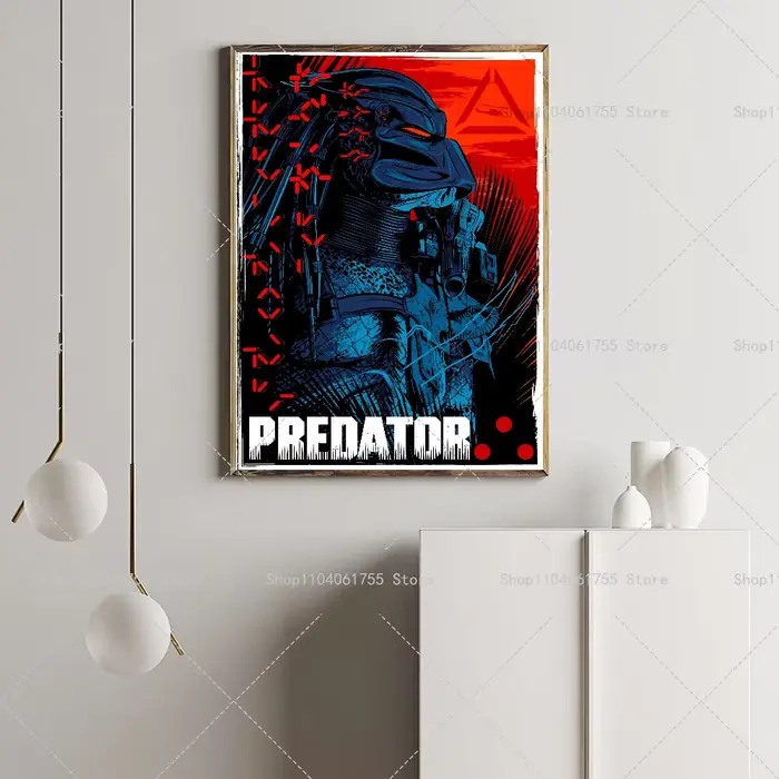 Affiche de film d'horreur classique Predator, autocollant en papier auto-adhésif, art étanche, café, bar, décoration murale de chambre, 1 pièce