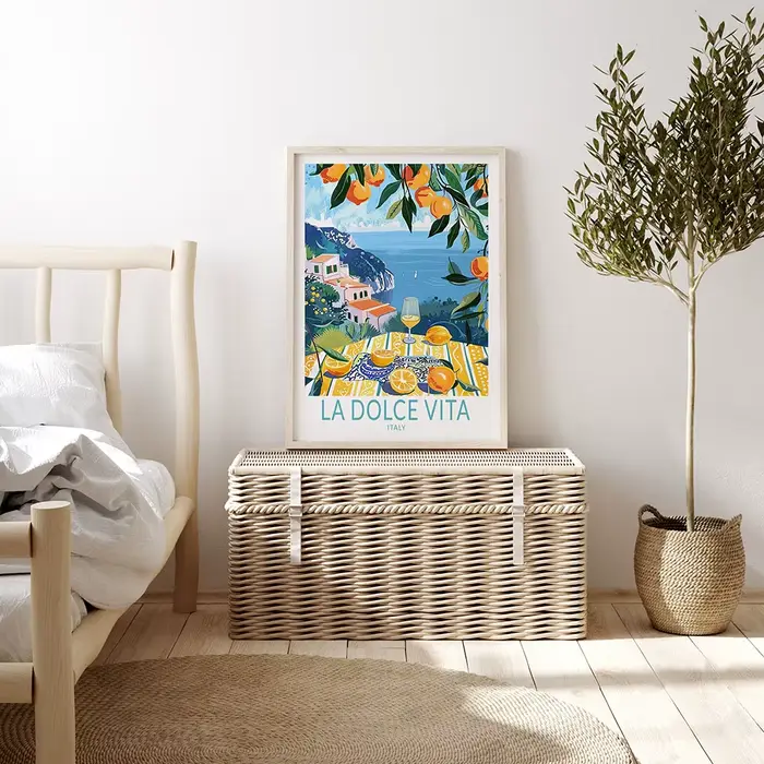 La Dolce Vita italie affiche côtière toile impression peinture mur Art chambre étude Studio salon dé