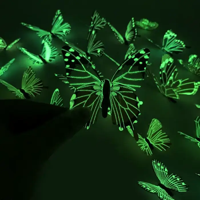 Autocollant mural créatif papillon lumineux 3D