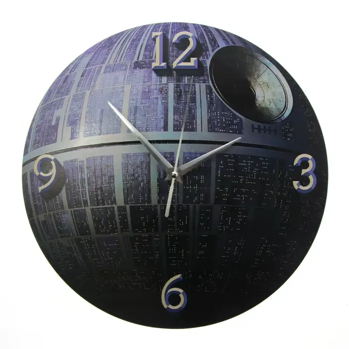Horloge murale 3D à motif d'étoiles de la mort, horloge murale de planète sans tic-tac, décoration d