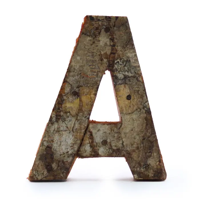 Rustic Bark Letter   - A  - 7cm