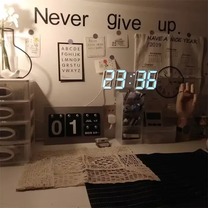 Horloge numérique LED 3D