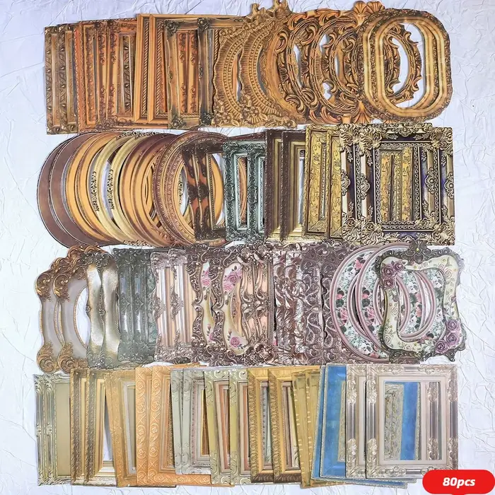 Journamm 80 pièces cadre papier autocollant Pack Vintage autocollant décor autocollant indésirable J
