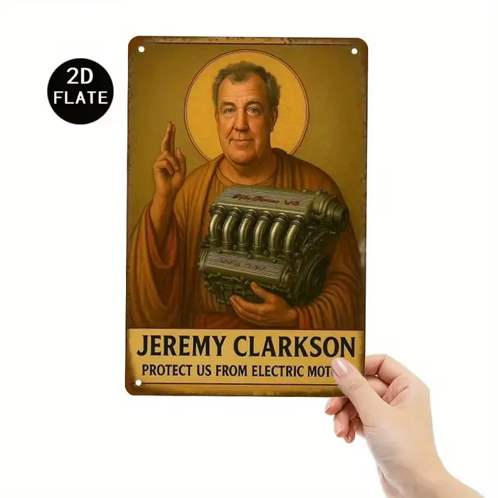 1 plaque murale en fer antique Jeremy Clarkson Racing – Décoration de garage robuste