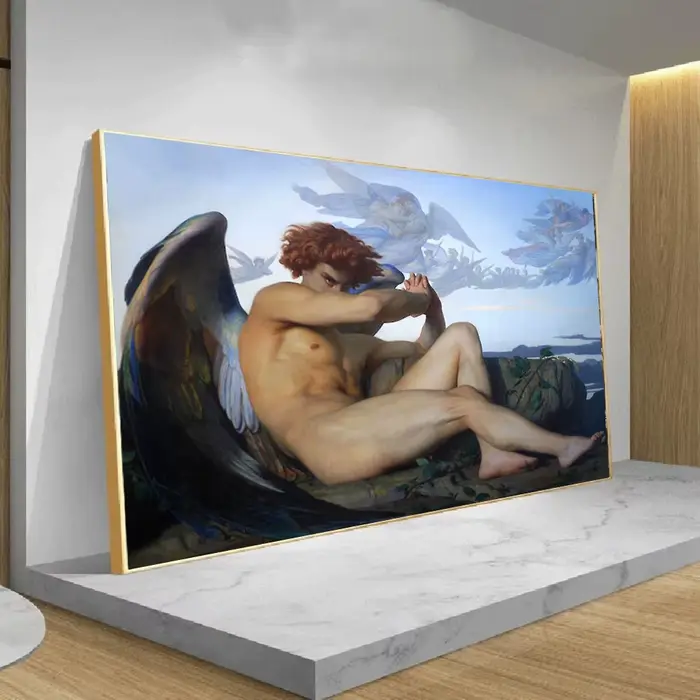 Ange déchu par Alexandre Cabanel imprime sur toile peinture murale Art célèbre Picrure pour salon artistique décor à la maison affiche