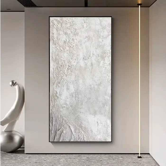 Peinture murale abstraite texturée minimaliste
