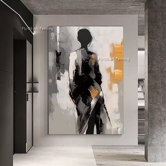 Peinture à l'huile sur toile de marche pour femmes noires et brunes