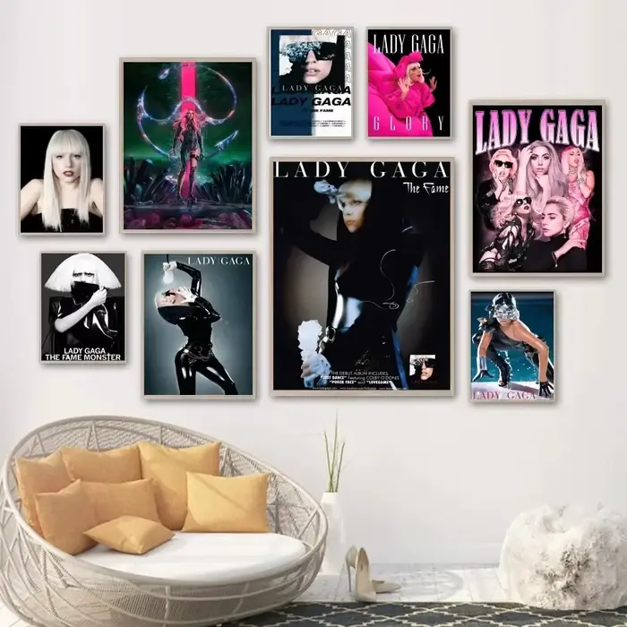 Lady Gaga – affiche d'album de musique chaude, autocollant Mural d'intérieur, affichage de chevet de chambre à coucher, décoration de maison, peinture sur toile