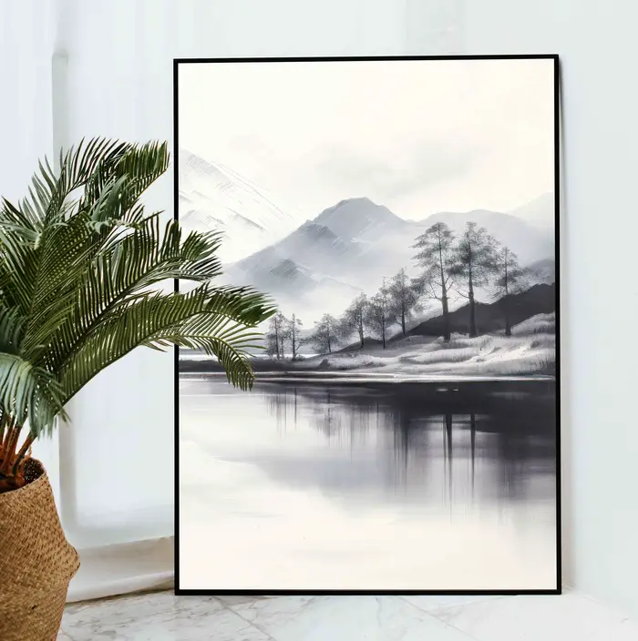 Lot de 3 impressions murales triptyques de montagnes du Japon