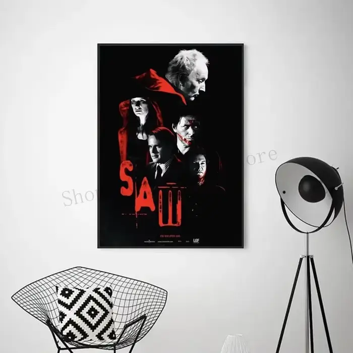 H-film d'horreur scie esthétique toile peinture affiche mur Art photo chambre décoration