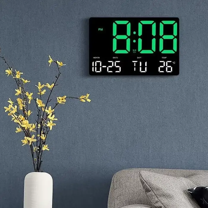 Horloge murale numérique à LED avec grand écran