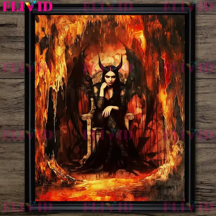 La sorcière Lilith assise sur le trône SAFArt affiche impression