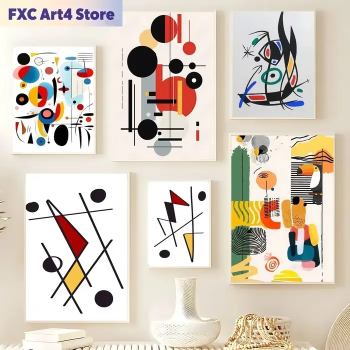 Affiche d'exposition abstraite vintage Joan Miro sans cadre