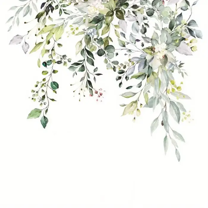 Autocollant Mural fleur plante verte, sparadrap auto-adhésifs pour décoration de salle de bains et d