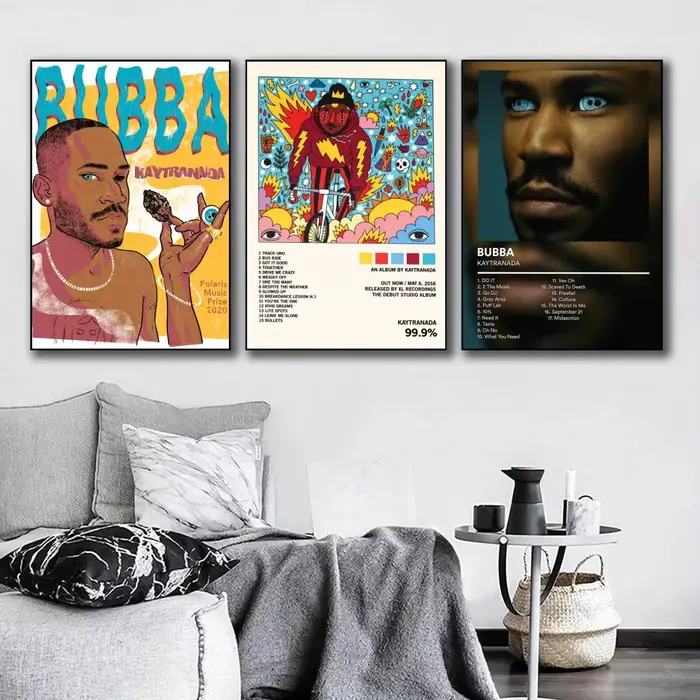 Affiche murale moderne sur toile avec peinture et calligraphie Singer K-KAYTRANADA