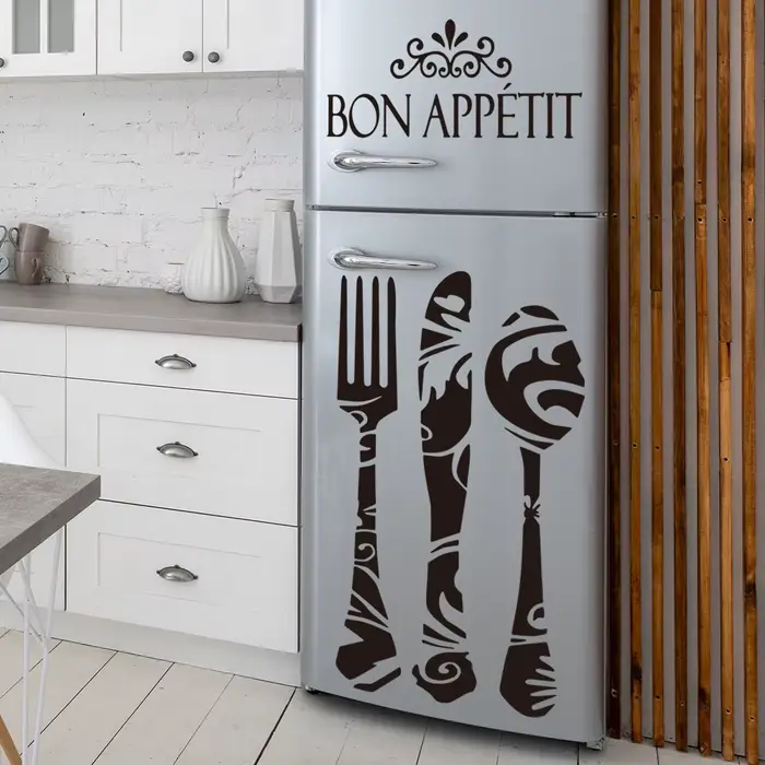 [1 autocollant de cuisine créatif] 1 pièce nouvel couteau et fourchette