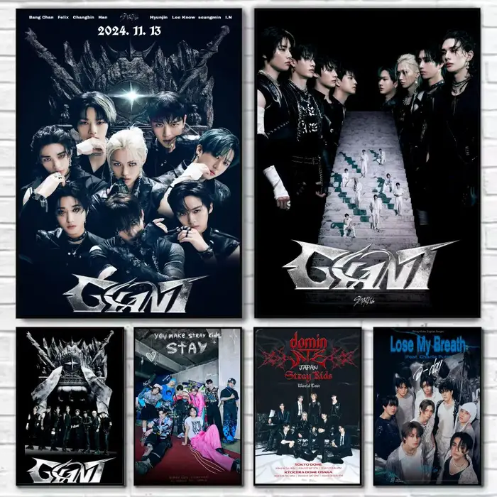 Affiche de dessin animé s-stray k-kids Kpop