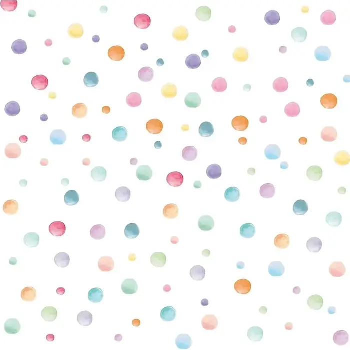 Autocollants muraux amovibles à pois aquarelle