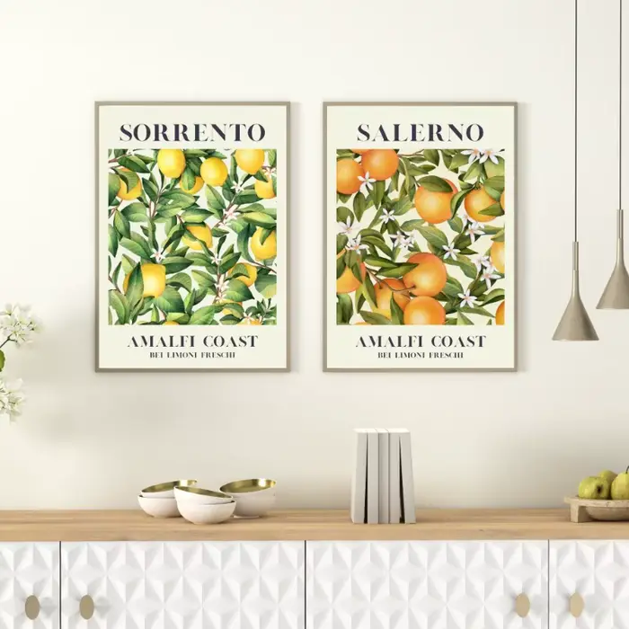 Art mural de fruits de Santorin italien