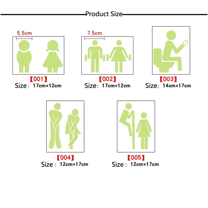 Autocollant mural lumineux pour porte de toilettes