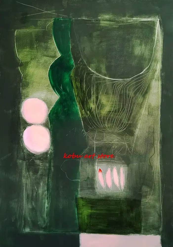 Affiches modernes abstraites vertes et roses, impressions sur toile, art mural personnalisé, décorat