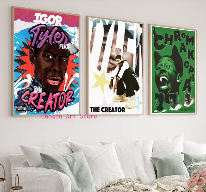 Affiche rétro de rappeur Tyler le créateur de musique