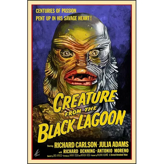 Affiche de film monstre mondial, peinture de décoration d'impression sur toile de film d'horreur, dé
