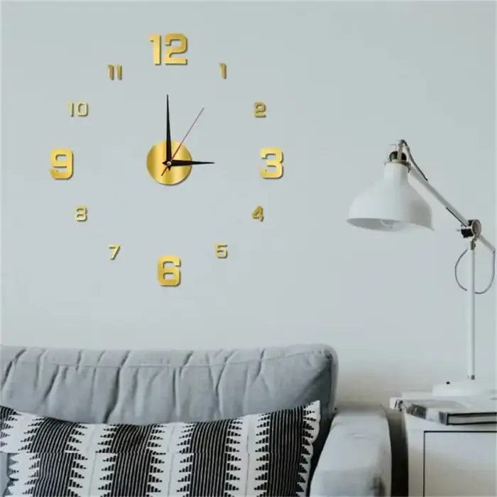 2024 horloge murale Design moderne grand 3D bricolage Quartz montre de mode acrylique miroir autocollant salon décorations pour la maison décor horloges