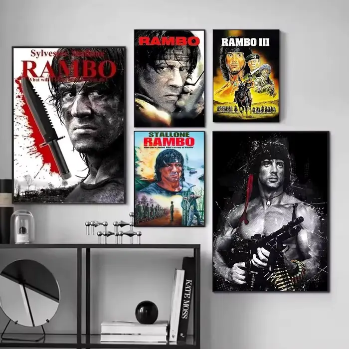 1 pièce - Affiche de film classique Rambo : Premier sang - Décoration murale vintage pour salon et bar