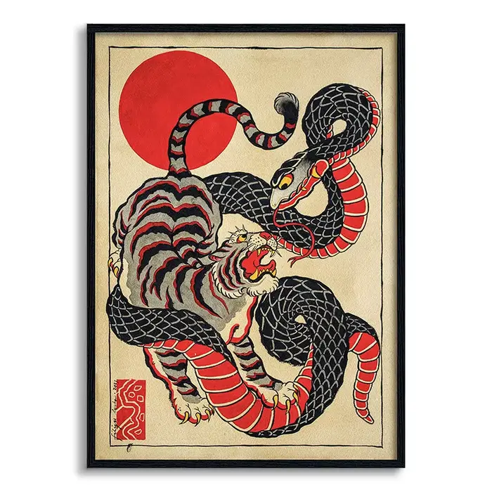 Affiche d'art de samouraï japonais