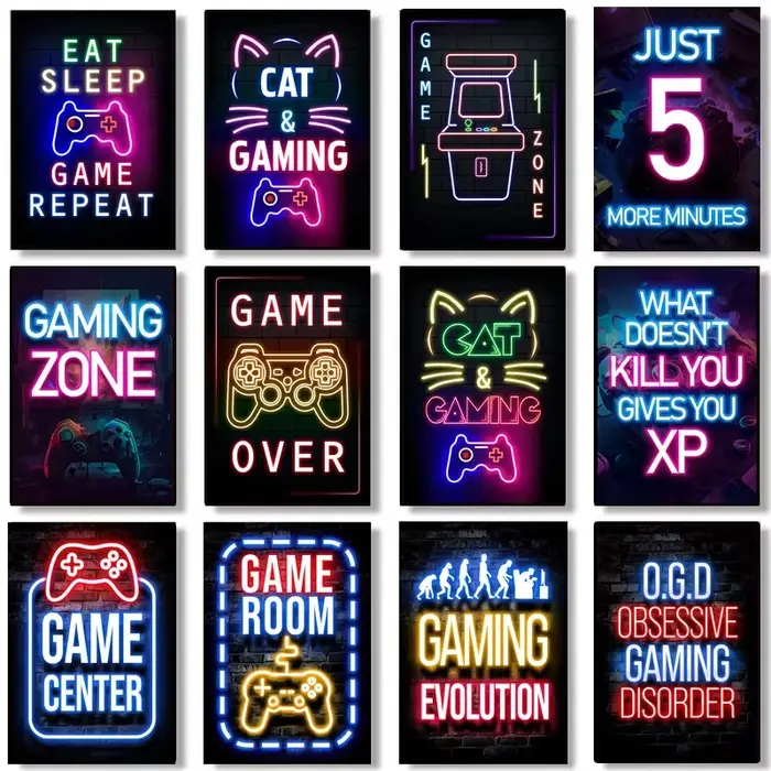 Affiches de décoration de salle de jeu