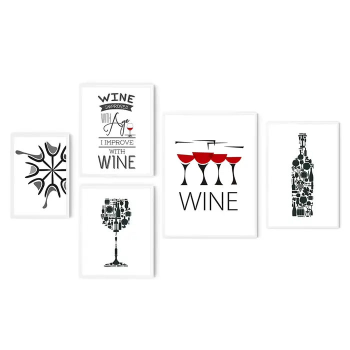 Affiche d'art mural abstrait nordique Wineglass