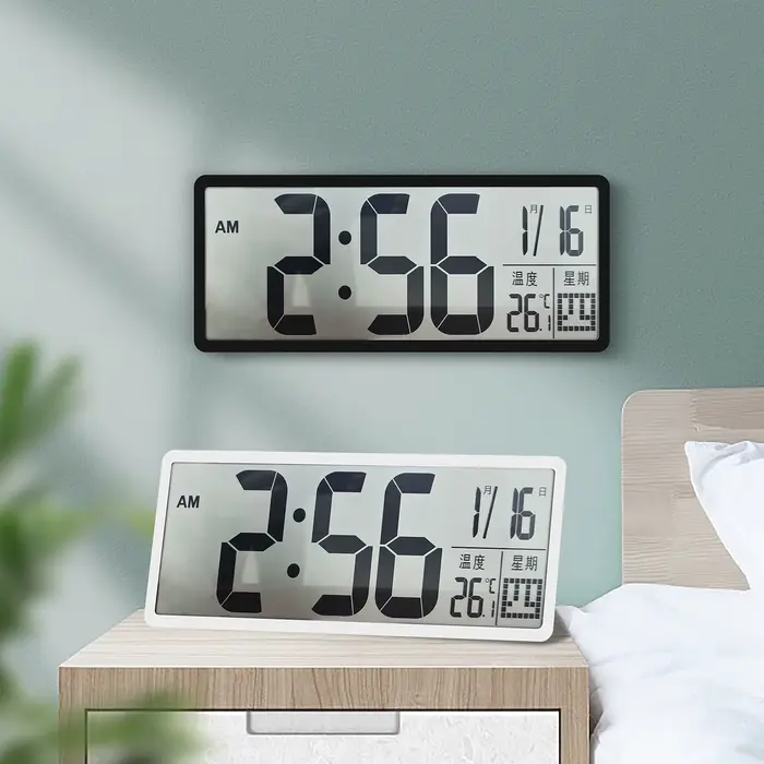 Horloge murale numérique LCD créative pour salon