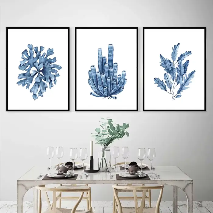 Affiche d'algues bleues imprimées