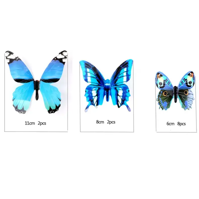 Autocollants muraux papillons lumineux 3D, papillons colorés brillants, papier peint pour chambre à