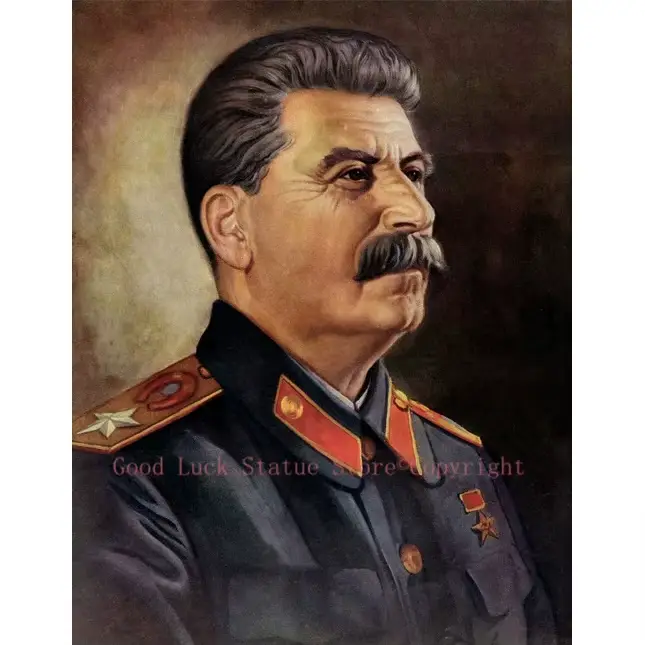 Peinture à l'huile sur toile peinte à la main, 100%, # TOP art, WW2, grand leader russe, photo sur t