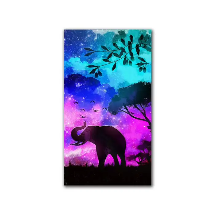 Affiches et impressions d'animaux sauvages nordiques, éléphant dans un paysage forestier, toile HD, 