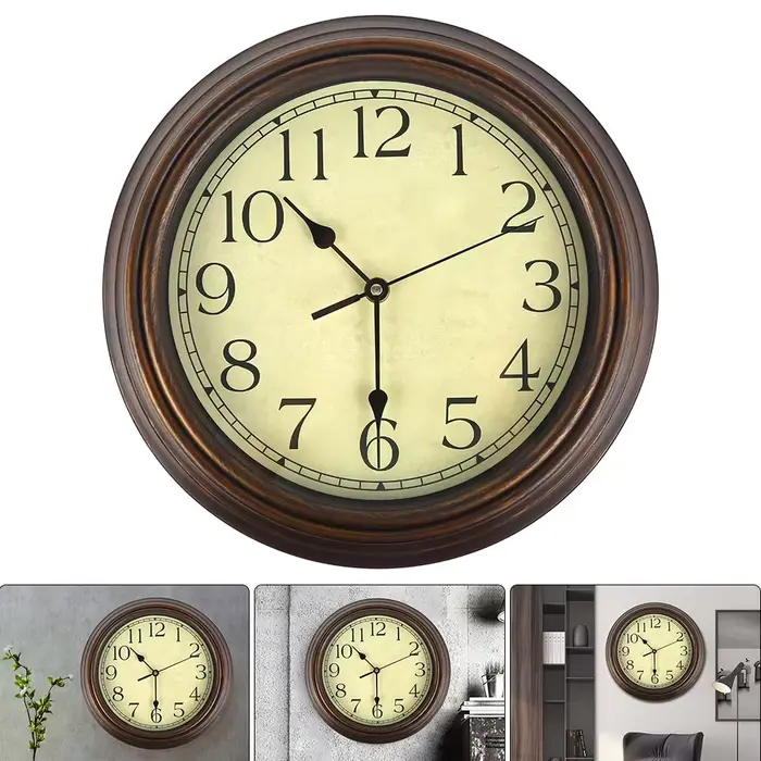 Horloge murale grande avec mécanisme d'horloge rétro américain