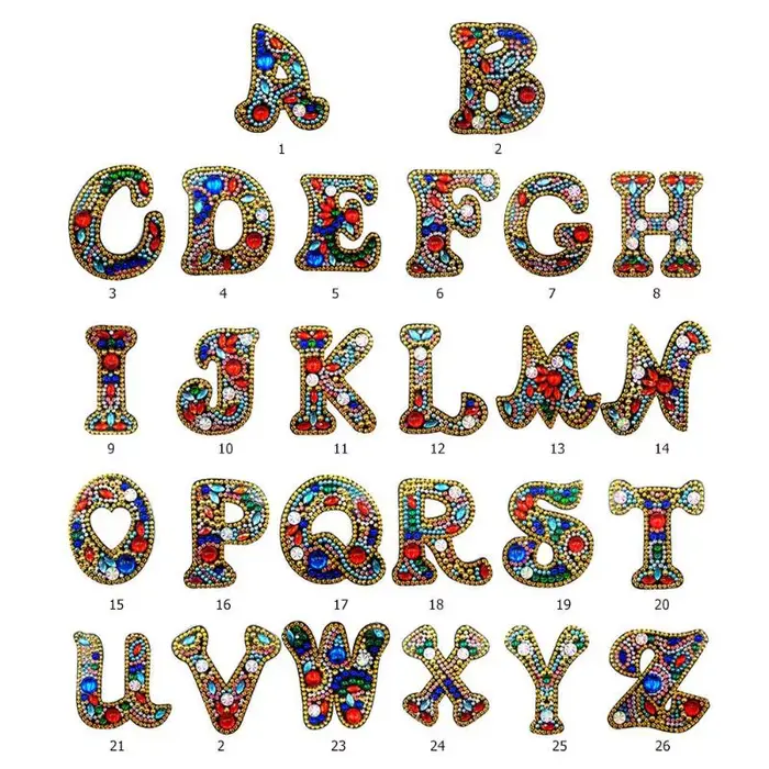 Peinture diamant diamant avec lettres anglaises, 1 pièce, broderie 5D avec lettres de l'alphabet, peinture diamant, porte-clés, pendentif, A-Z à faire soi-même