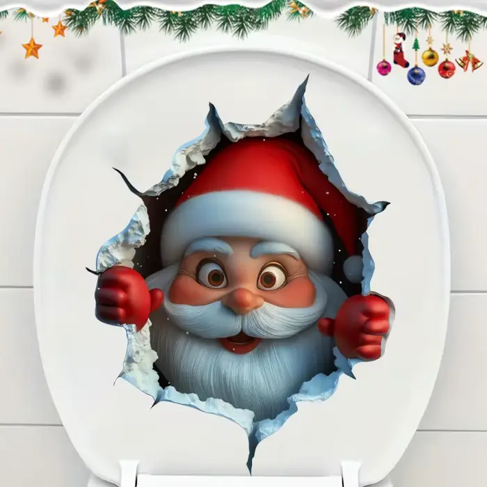 Autocollant mural rabattable du père noël