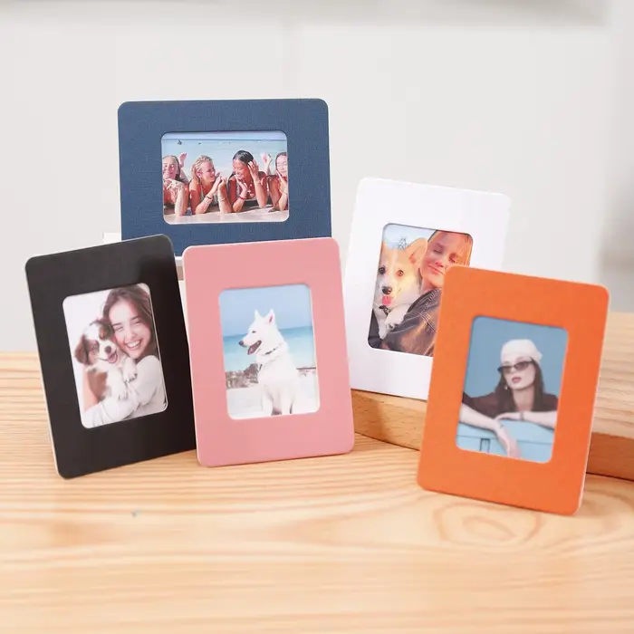 Cadre photo en carton de 3 pouces avec support pliant pour présentoir de bureau