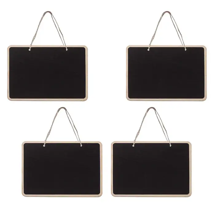 Tableau noir en bois d'arate Double face suspendu, 4 pièces