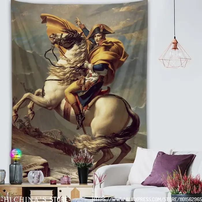 HD Napoléon peinture à l'huile tapisserie bohème esthétique tenture murale français célèbre