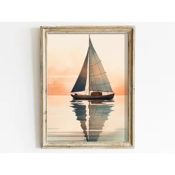 Affiche nautique de voilier de phare de mouette Vintage, thème océan, paysage côtier, peinture sur t